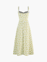 Langes Camisole-Kleid mit Blumenmuster und Knoten